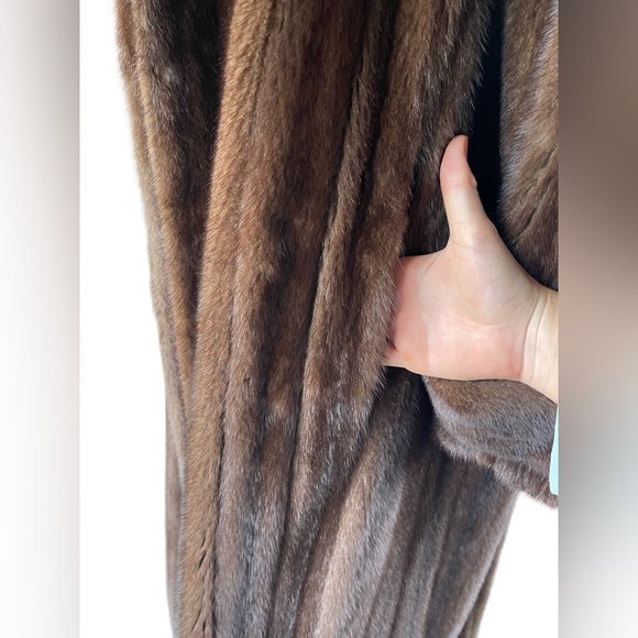 2XL + Mahogany Mink Fur Coat Real Fur Genuine Fur Unisex XXL Sable - Picture 12 of 15
